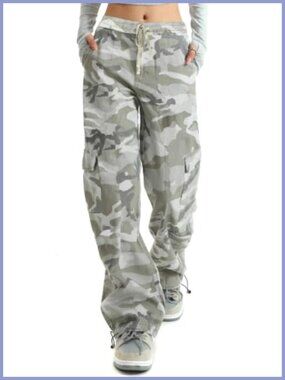 High Waisted Wide Leg Cargo Pants Cotton Drawstring Casual